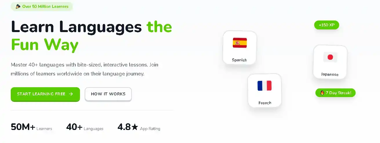 Language Landing Page